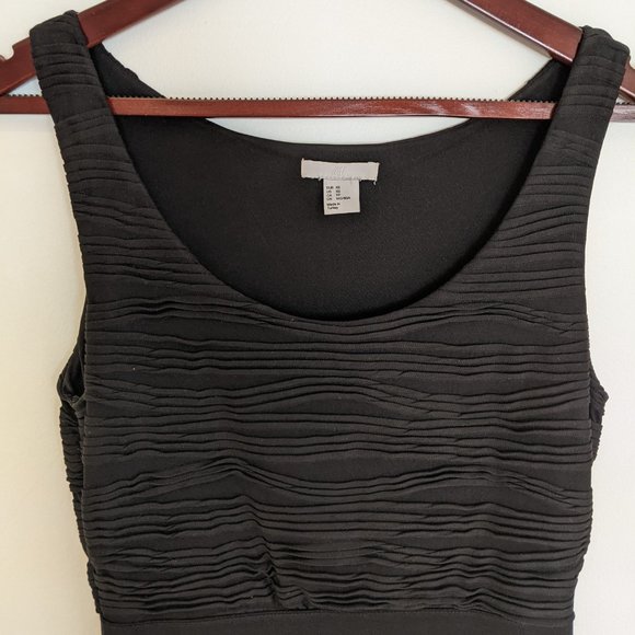 H&M Sleeveless Bodycon Round Scoop Neckline Crepe Lined Dress Black … - Picture 3 of 8